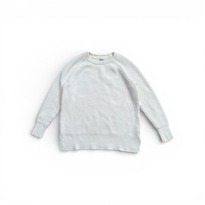 Classic L.L. Bean White Knit Sweater Size M 100% Cotton